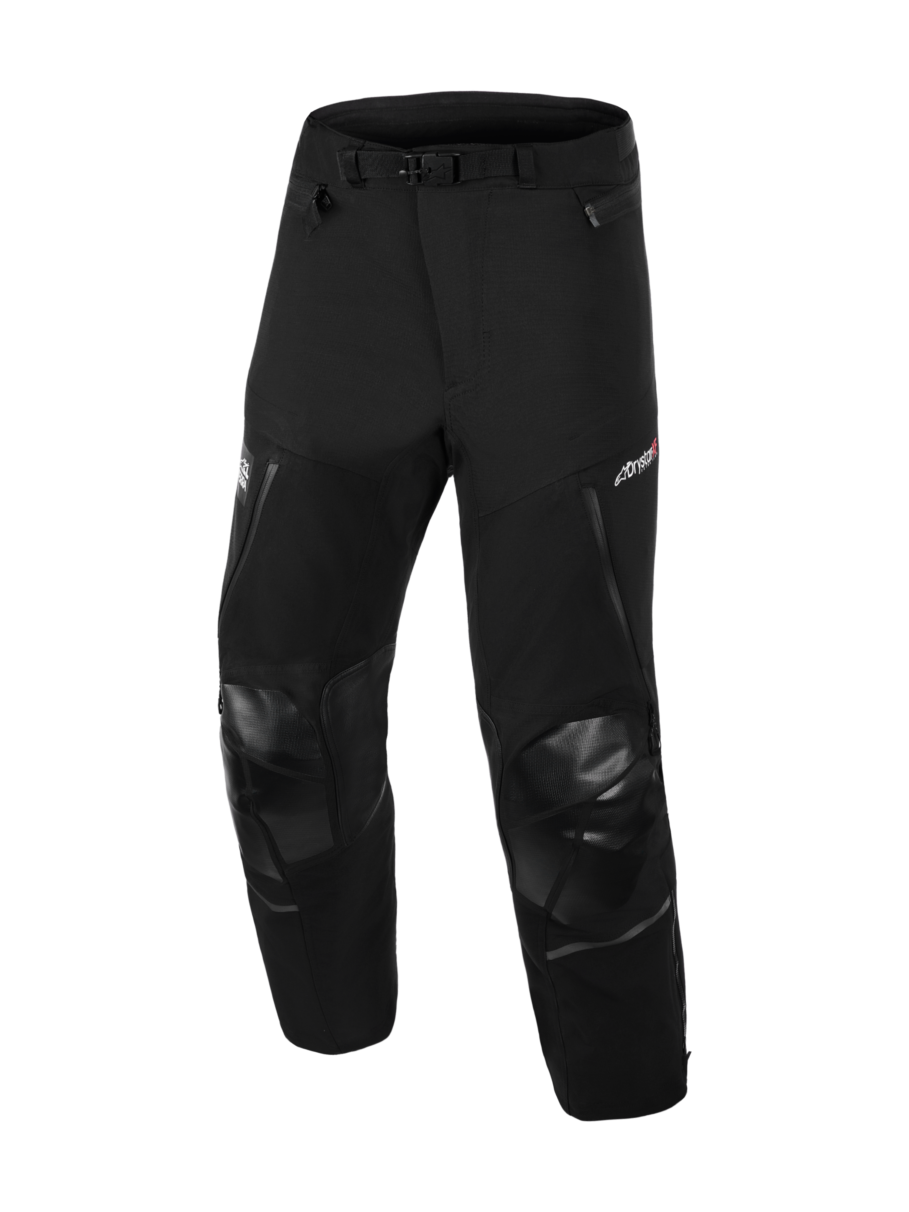 Alpinestars Pantaloni Andes Pro Drystar® XF - Corti, pantaloni da moto per adventure touring, nero e grigio scuro, robusta costruzione in tessuto, pannelli sulle ginocchia rinforzati con finitura testurizzata, cintura regolabile con fibbia in vita, prese d'aria con zip, logo Drystar® XF, abbigliamento tecnico resistente per ogni condizione climatica