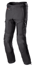 Alpinestars Bogota Pro Drystar 3 Seasons Pants, pantaloni da moto touring neri, con ventilazione a zip sulle cosce, pannelli elastici a fisarmonica sulle ginocchia, cinghie regolabili in vita e tessuto tecnico resistente con marchio Drystar