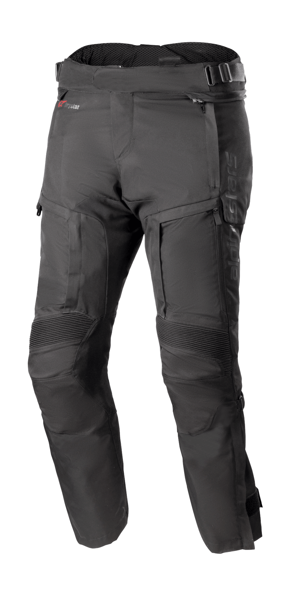 Alpinestars Bogotá Pro Drystar 4 Seasons Pants Short, pantaloni moto touring neri, con rinforzi sulle ginocchia, cinghie regolabili in vita, tasche con zip, tessuto durevole e resistente, impermeabili e traspiranti Drystar