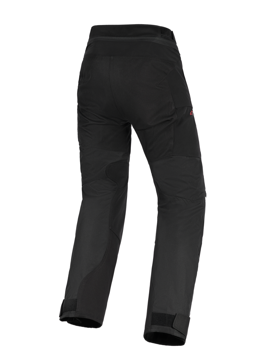 Alpinestars Stella Andes V4 Drystar® Pants da donna, pantaloni da moto adventure-touring neri, vista posteriore con seduta rinforzata e pannelli interno gamba, design a vita alta e caviglie regolabili.