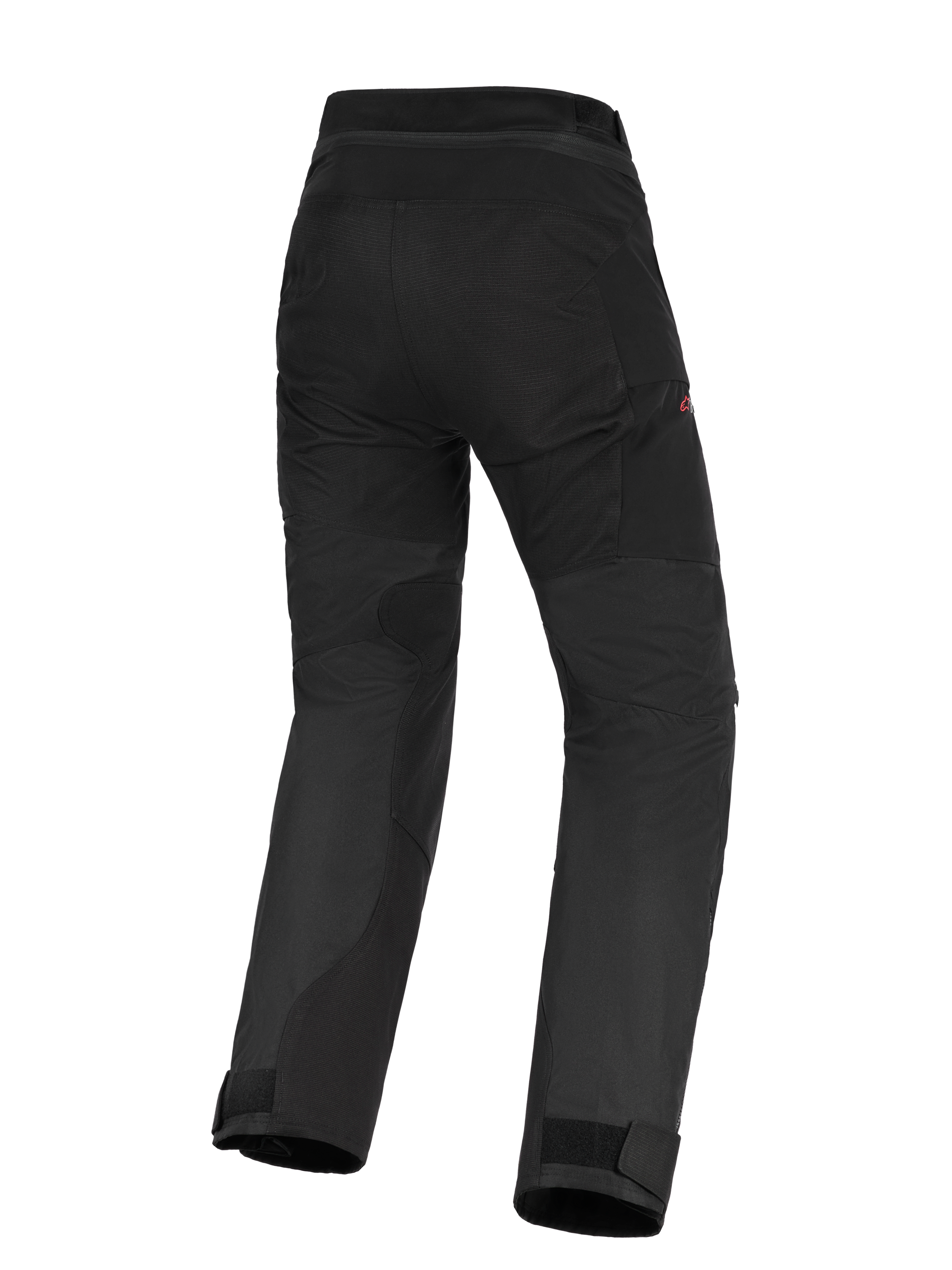 Alpinestars Stella Andes V4 Drystar® Pants da donna, pantaloni da moto adventure-touring neri, vista posteriore con seduta rinforzata e pannelli interno gamba, design a vita alta e caviglie regolabili.