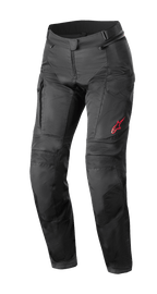 Alpinestars Stella Andes Air Drystar® Pants, pantaloni da moto touring da donna, neri, con ampi pannelli in rete per la ventilazione, tasche cargo e logo Alpinestars rosso sulla coscia sinistra, design in tessuto tecnico per la guida multi-stagione