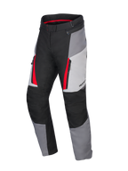 Alpinestars Honda Stella ST-1 Waterproof Pants, pantaloni da moto touring da donna, grigio ghiaccio, grigio scuro e nero con accenti rossi, con tasche cargo con cerniera, costruzione tessile ergonomica e vita regolabile.