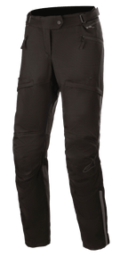Alpinestars Stella AST-1 V2 Waterproof Pants, pantaloni da moto touring da donna, nero, con tasche a mano con zip, pannelli rinforzati sulle ginocchia, cintura regolabile in vita e dettagli riflettenti.