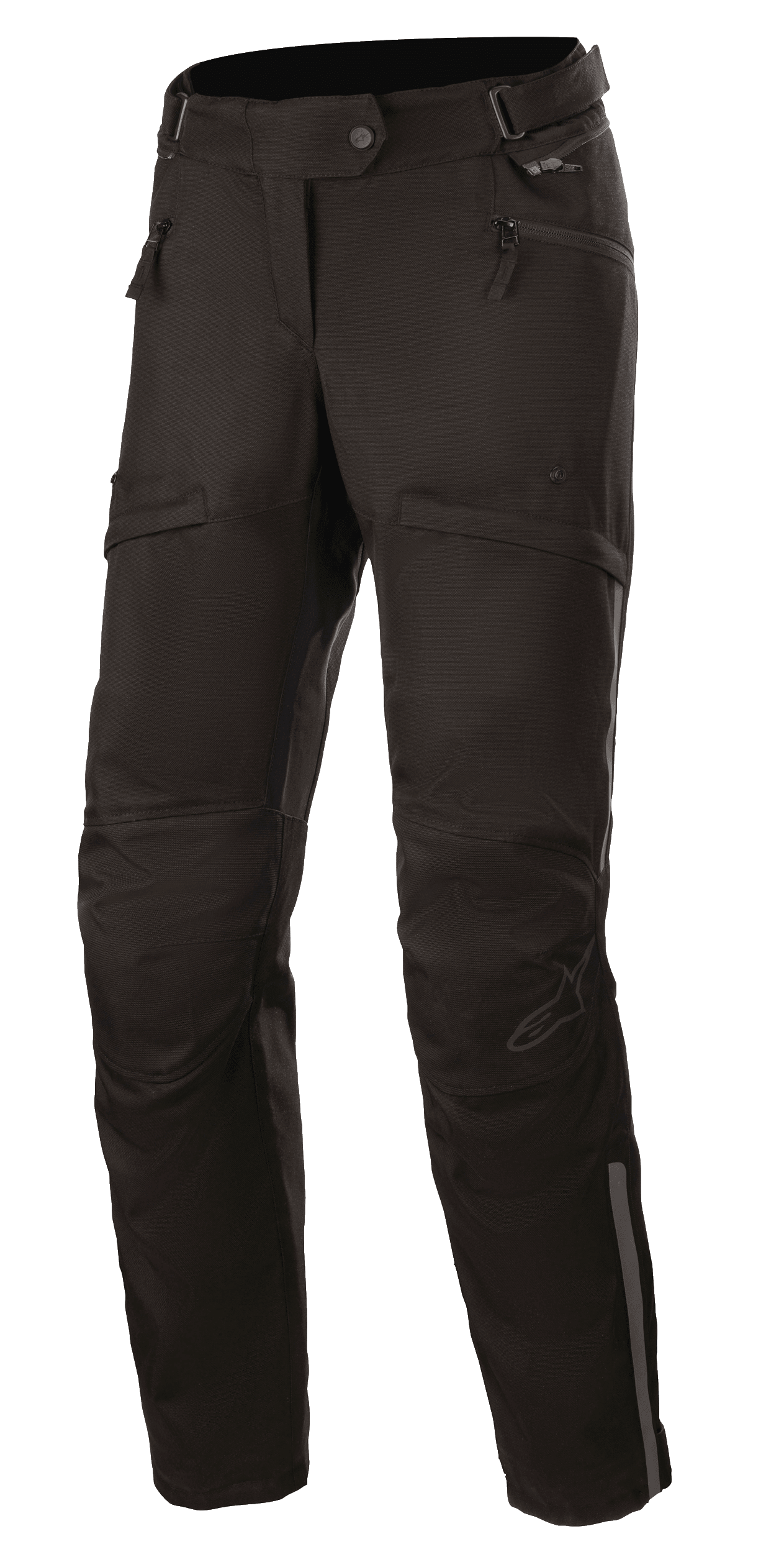 Alpinestars Stella AST-1 V2 Waterproof Pants, pantaloni da moto touring da donna, nero, con tasche a mano con zip, pannelli rinforzati sulle ginocchia, cintura regolabile in vita e dettagli riflettenti.