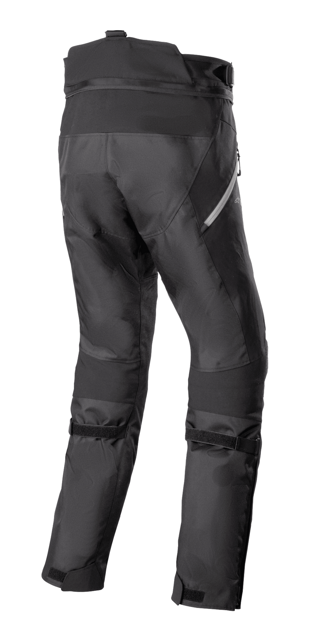 Alpinestars Stella Bogotá Pro Drystar 4 Seasons Pants, pantaloni da moto adventure da donna, nero, vista posteriore con costruzione in tessuto tecnico, cinghie regolabili sui polpacci e dettagli riflettenti laterali.