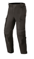 Alpinestars Stella Andes V3 Drystar da donna, pantaloni da moto touring neri, costruzione in tessuto impermeabile e traspirante, pannelli rinforzati su ginocchia e cosce, prese d'aria con cerniera sulle cosce, tasche cargo e vita regolabile per la guida adventure.