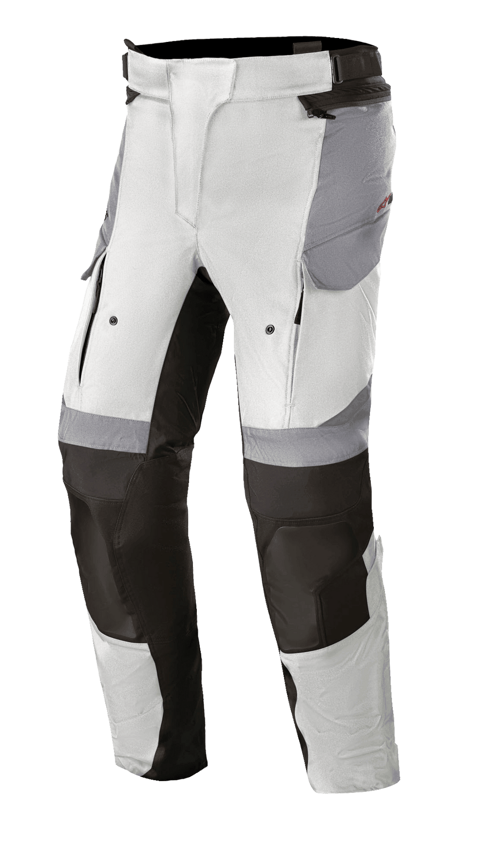Alpinestars Stella Andes V3 Drystar®, pantaloni da moto adventure touring da donna, grigio ghiaccio e grigio scuro, dotati di prese d'aria anteriori con zip, tasche cargo e ginocchia rinforzate, progettati per il touring in tutte le condizioni atmosferiche.