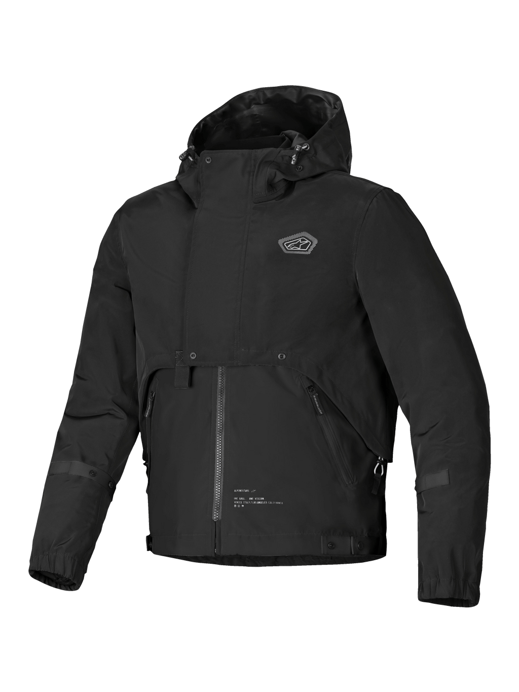 Alpinestars Parka Mootant Impermeabile, giacca da moto urbana da uomo, nera con cappuccio integrato e design modulare