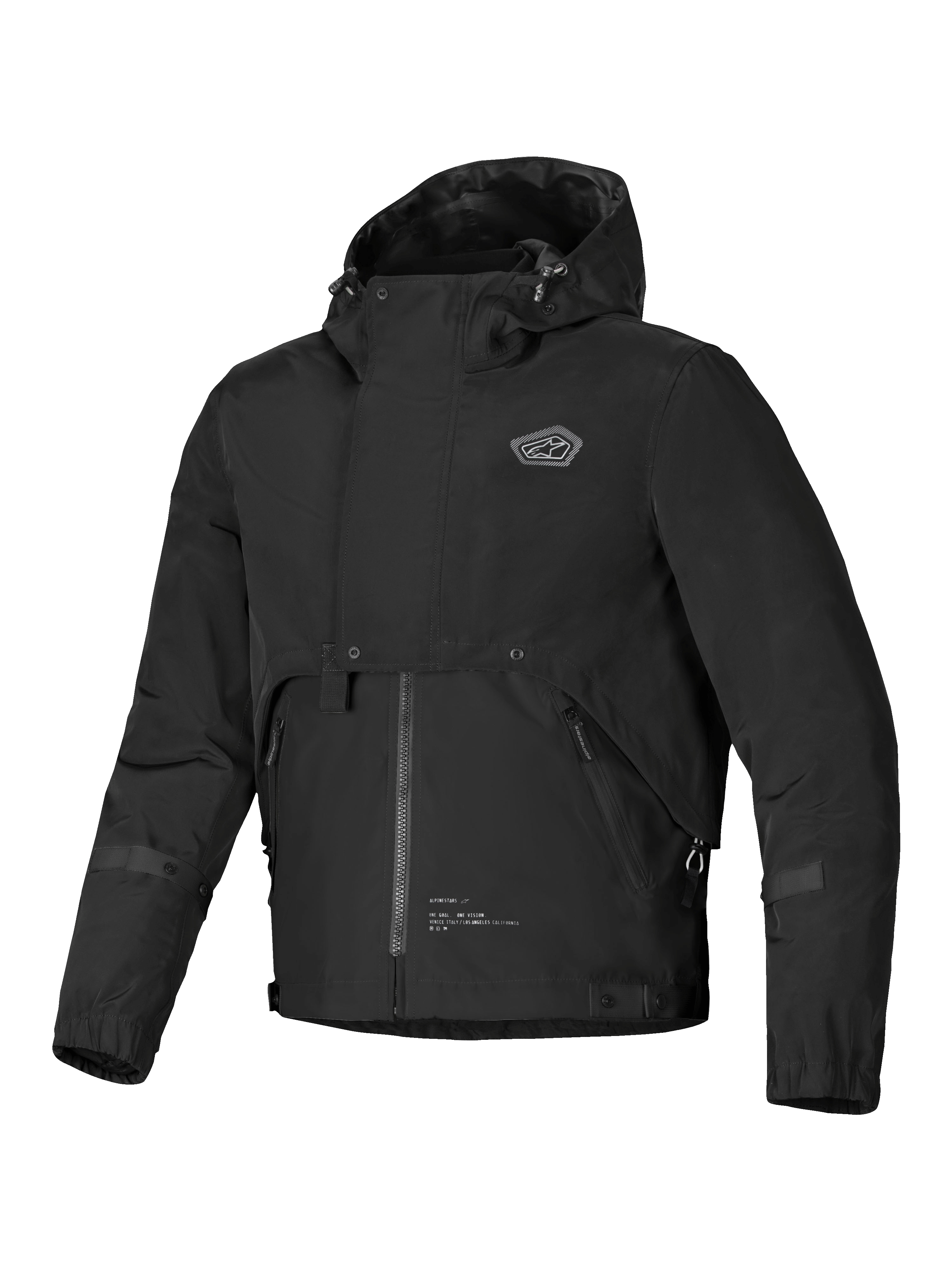 Alpinestars Parka Mootant Impermeabile, giacca da moto urbana da uomo, nera con cappuccio integrato e design modulare