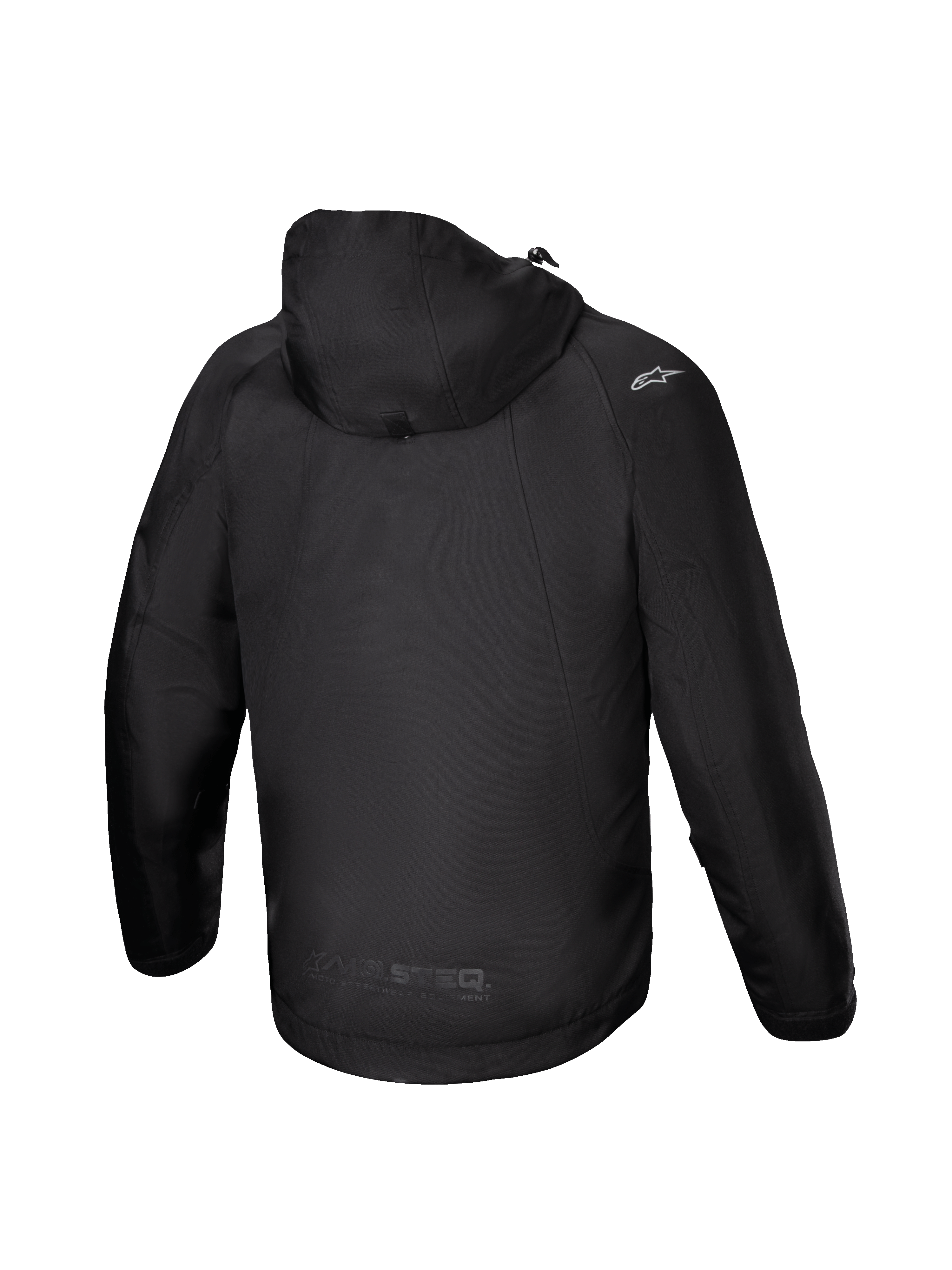 Alpinestars parka Morush impermeabile, giacca da moto urban da uomo, nero, in tessuto con cappuccio e maniche raglan
