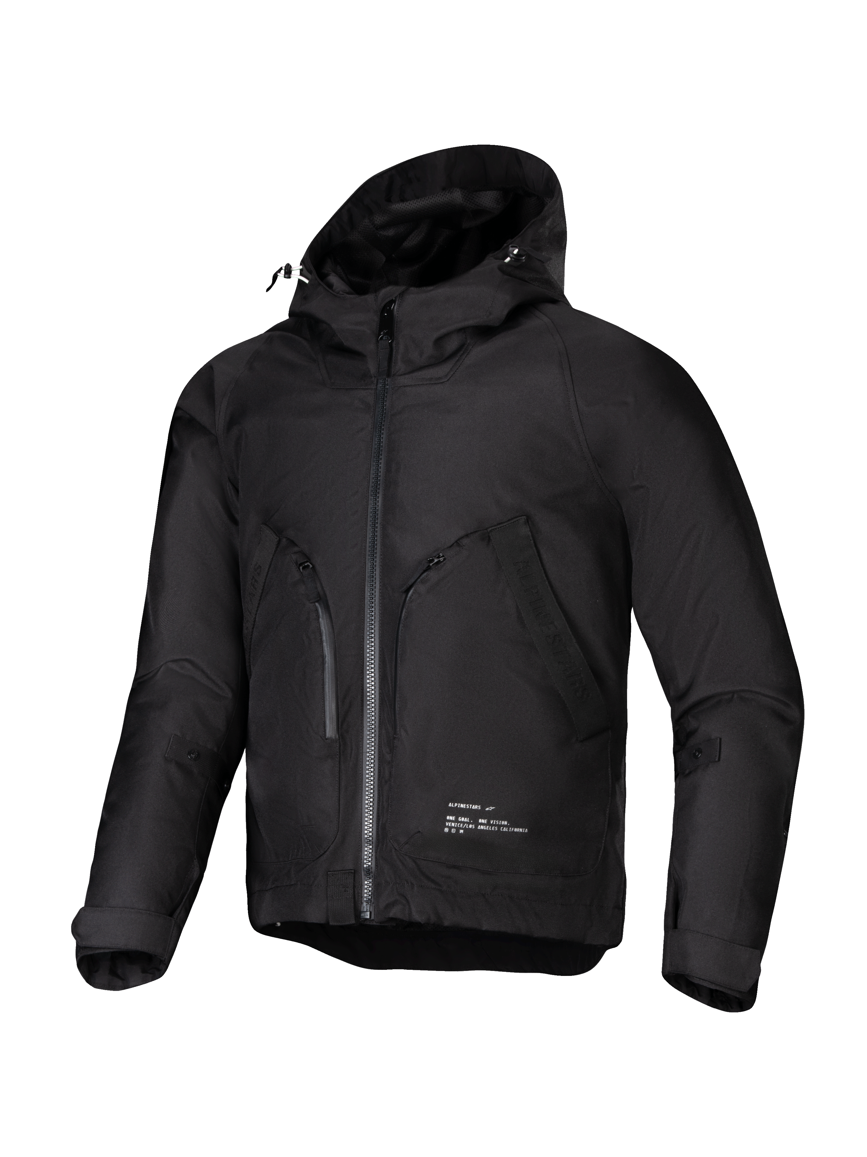 Alpinestars parka Morush impermeabile, giacca moto urban da uomo, nero, tessuto impermeabile, certificato CE, Tech-Air Ready.