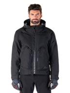 Alpinestars Parka Morush Impermeabile, giacca da moto urban da uomo, nero, con cappuccio e ampie tasche con cerniera