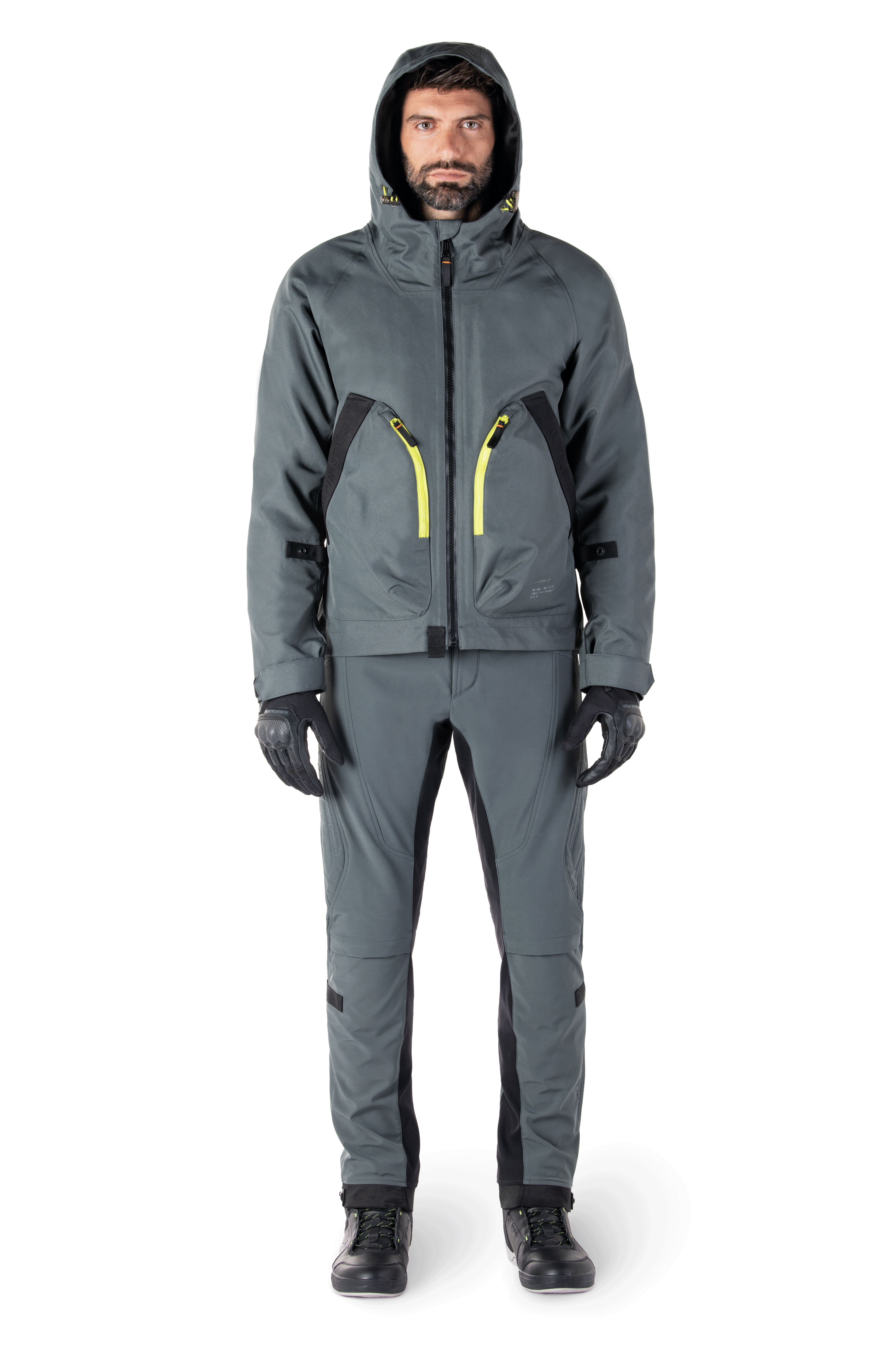 Alpinestars Morush Waterproof Parka, giacca da moto Urban Gray, design ispirato allo streetwear con ampie tasche anteriori e cappuccio a prova di maltempo, finitura in tessuto Urban Gray