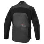 Giacca Alpinestars AMT-7 Air, giacca da moto, nero Dark Shadow, vista posteriore con pannelli di ventilazione MATRYX sulla schiena, CORDURA Ripstop su spalle e braccia e marchio Alpinestars Motion Technology.