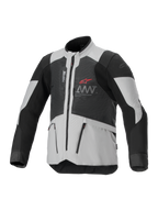 Alpinestars AMT-7 Air Jacket, giacca da moto ventilata, nero e bianco, con pannelli di ventilazione MATRYX, tasche con zip e colletto alto, design sportivo con logo Alpinestars rosso