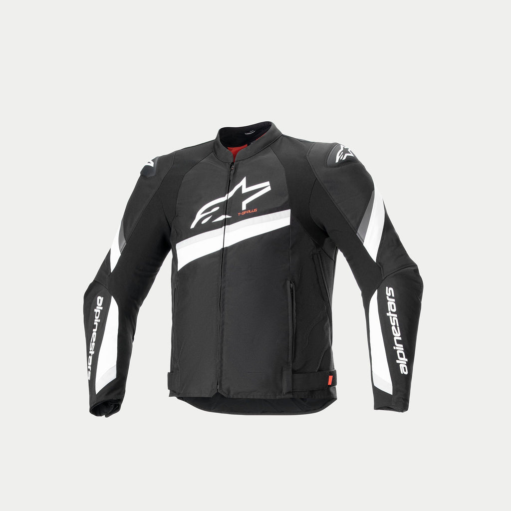 Alpinestars Giacca T-GP Plus R V4, giacca da moto sportiva in tessuto, nera e bianca, con protezioni certificate CE