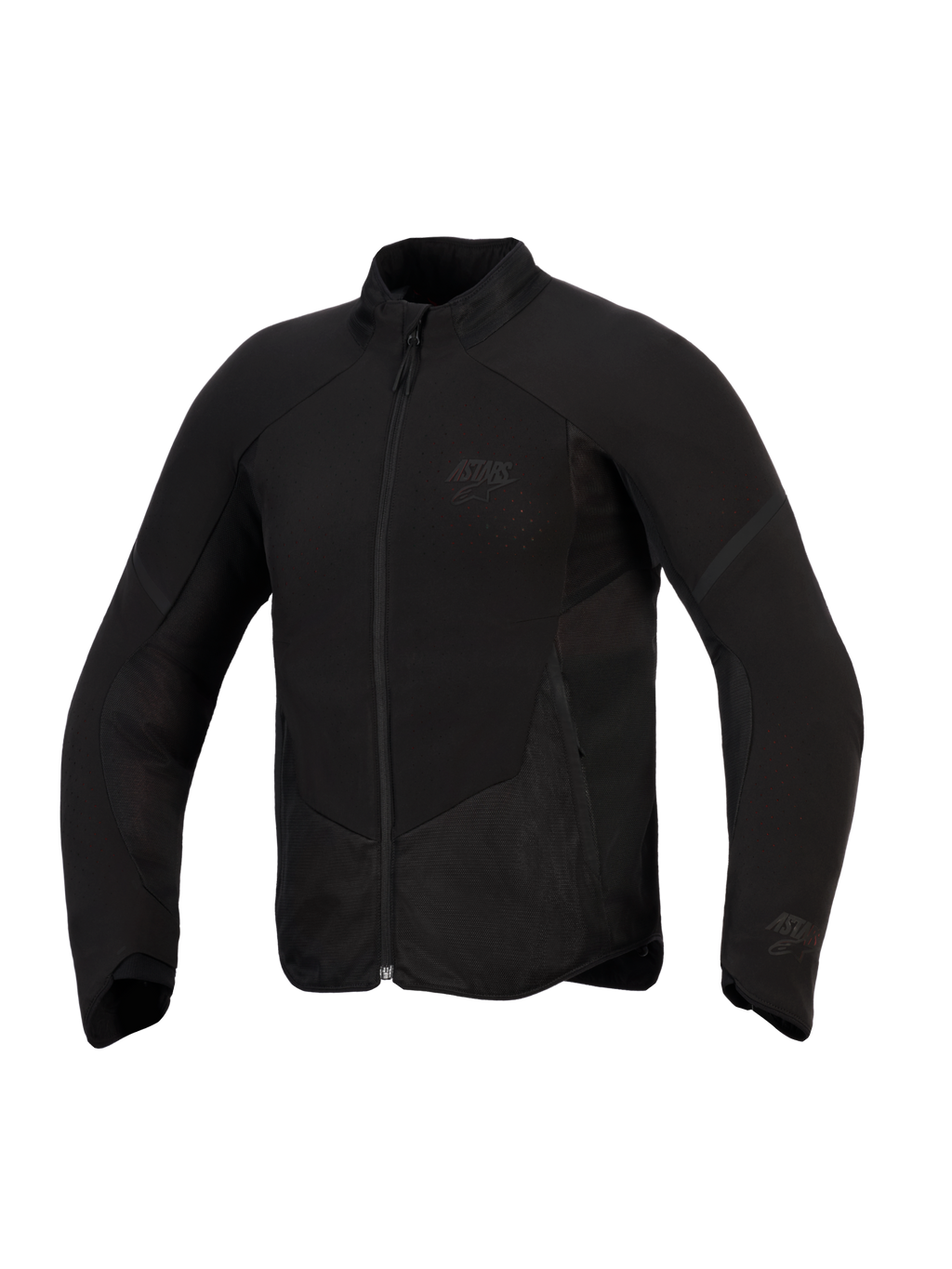 Alpinestars Aeroshell Airflow Jacket, giacca da moto, Black Anthracite, softshell leggero ed elastico con zone di ventilazione perforate al laser, pannelli in rete e logo discreto sul petto, design dal taglio sportivo per la guida in climi caldi