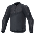 Alpinestars T-GP Plus R V4 Airflow Jacket, giacca da moto racing in tessuto nero, ampi pannelli di ventilazione in mesh, zone traforate su petto e schiena, protezioni per le spalle DFS Lite, cinghie regolabili in vita, abbigliamento tecnico sportivo