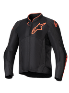 Alpinestars giacca Viper Air V4, giacca da moto ventilata da uomo, nera e rossa fluo, in rete tecnica con protezioni CE.
