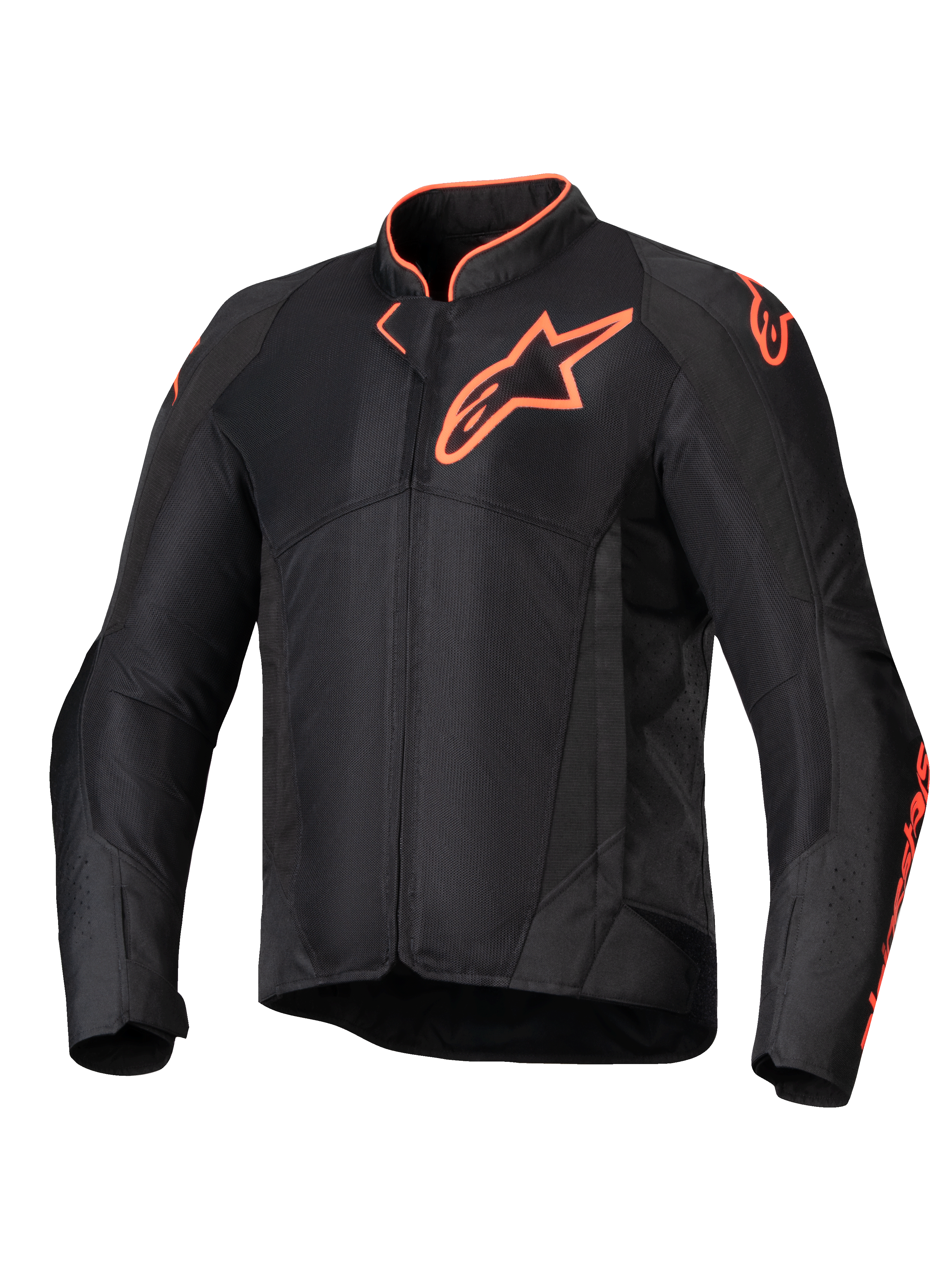 Alpinestars giacca Viper Air V4, giacca da moto ventilata da uomo, nera e rossa fluo, in rete tecnica con protezioni CE.