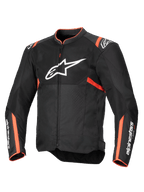 Alpinestars Giacca T-SPS Air V2, giacca da moto in tessuto da uomo, nero e rosso fluo, con pannelli in rete per la ventilazione, predisposta per sistema Tech-Air®.