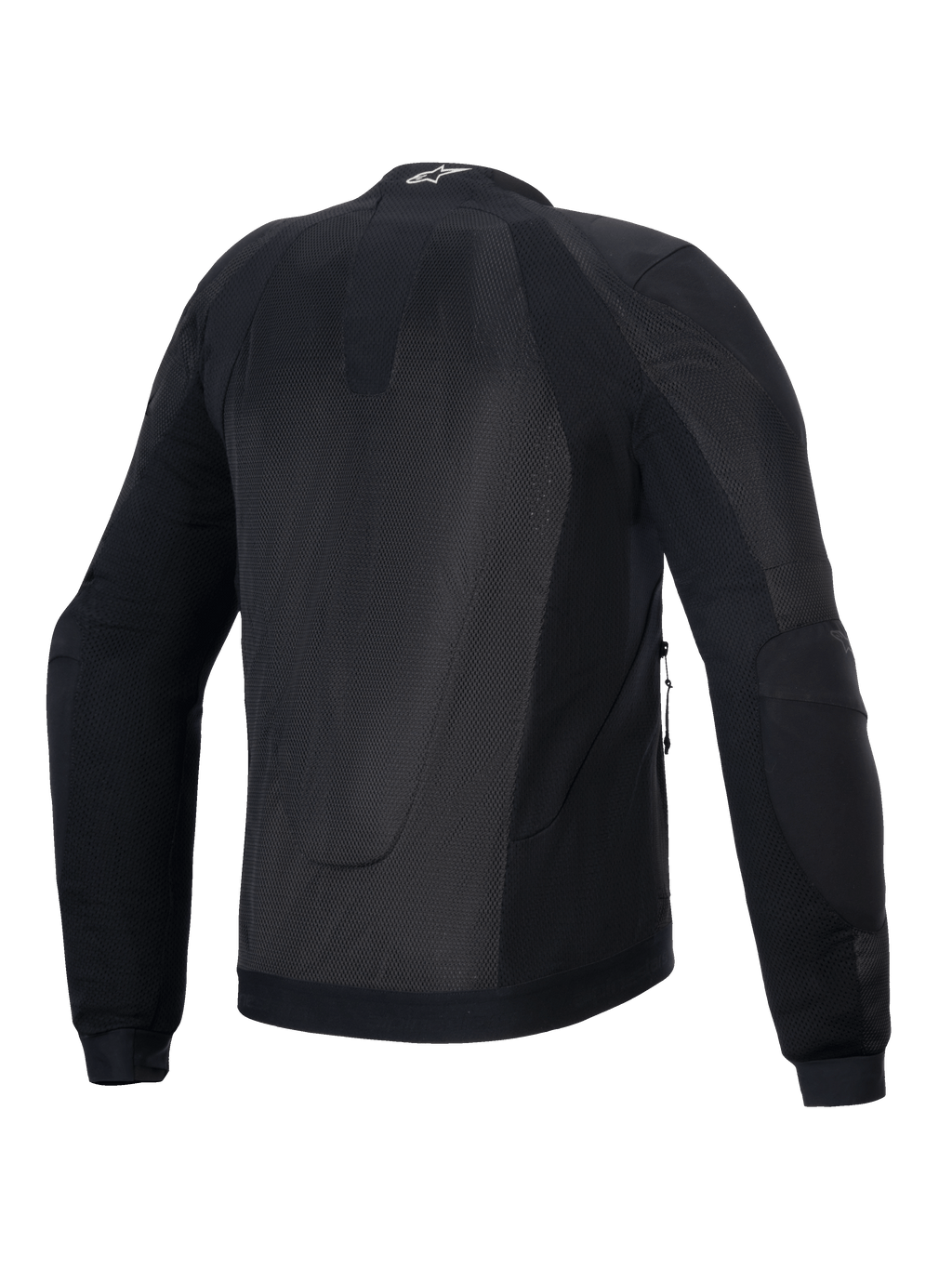 Alpinestars Giacca Troop-Air, giacca da moto da uomo nera in mesh traspirante, certificata CE, vista posteriore.