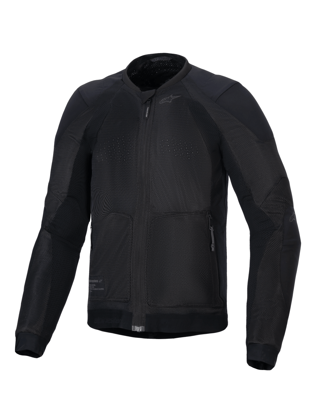 Alpinestars Giacca Troop-Air, giacca da moto urban da uomo, nera, in tessuto a rete traspirante con protezioni Nucleon Flex Plus, certificata CE