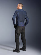 Alpinestars giacca C-1 Air, giacca da moto urban da uomo, blu, vista posteriore con pannelli in rete e dettagli riflettenti.