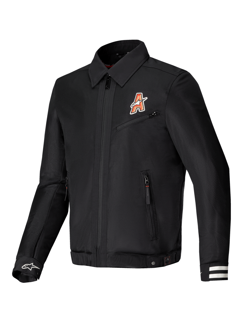 Alpinestars Giacca Ignite Air, giacca da moto urbana in rete con struttura a corpo traforato e certificazione CE, nera, con grafiche ispirate al club e tradizionale colletto a camicia