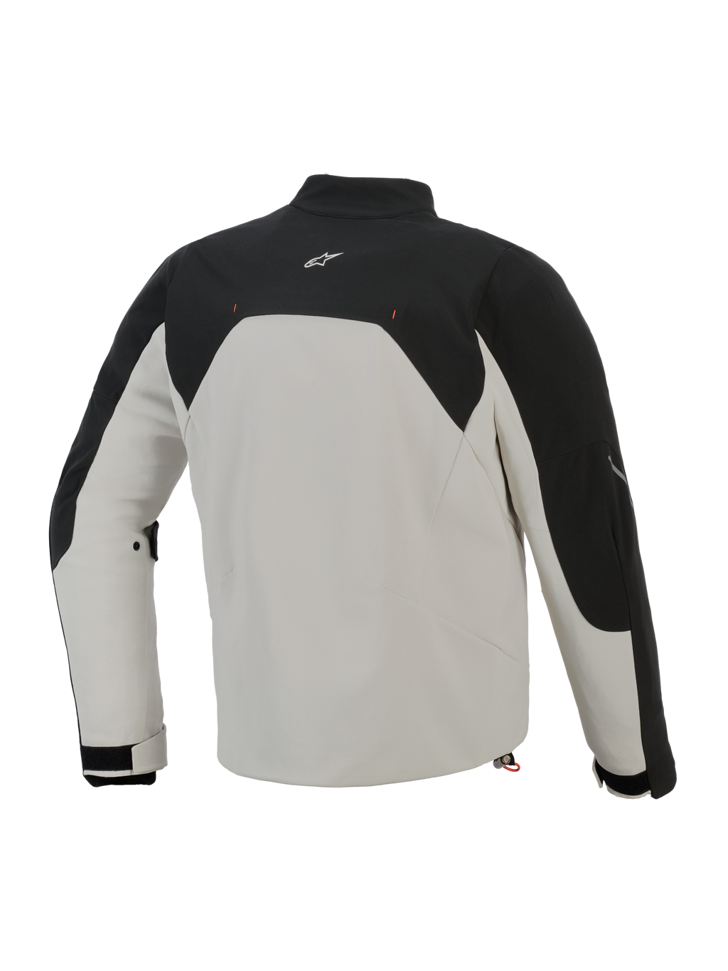 Giacca Alpinestars Provoke, vista posteriore, Black Metal Gray, giacca da moto urbana in tessuto con pannelli superiori neri e corpo grigio metallo, con un piccolo logo bianco sulla parte superiore della schiena e costruzione in softshell ripstop