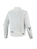 Alpinestars Giacca Circal-1 Air, giacca da moto urbana da uomo, vista posteriore con pannelli in mesh riciclata per il flusso d'aria, certificata CE, grigio metallizzato con accenti blu metile
