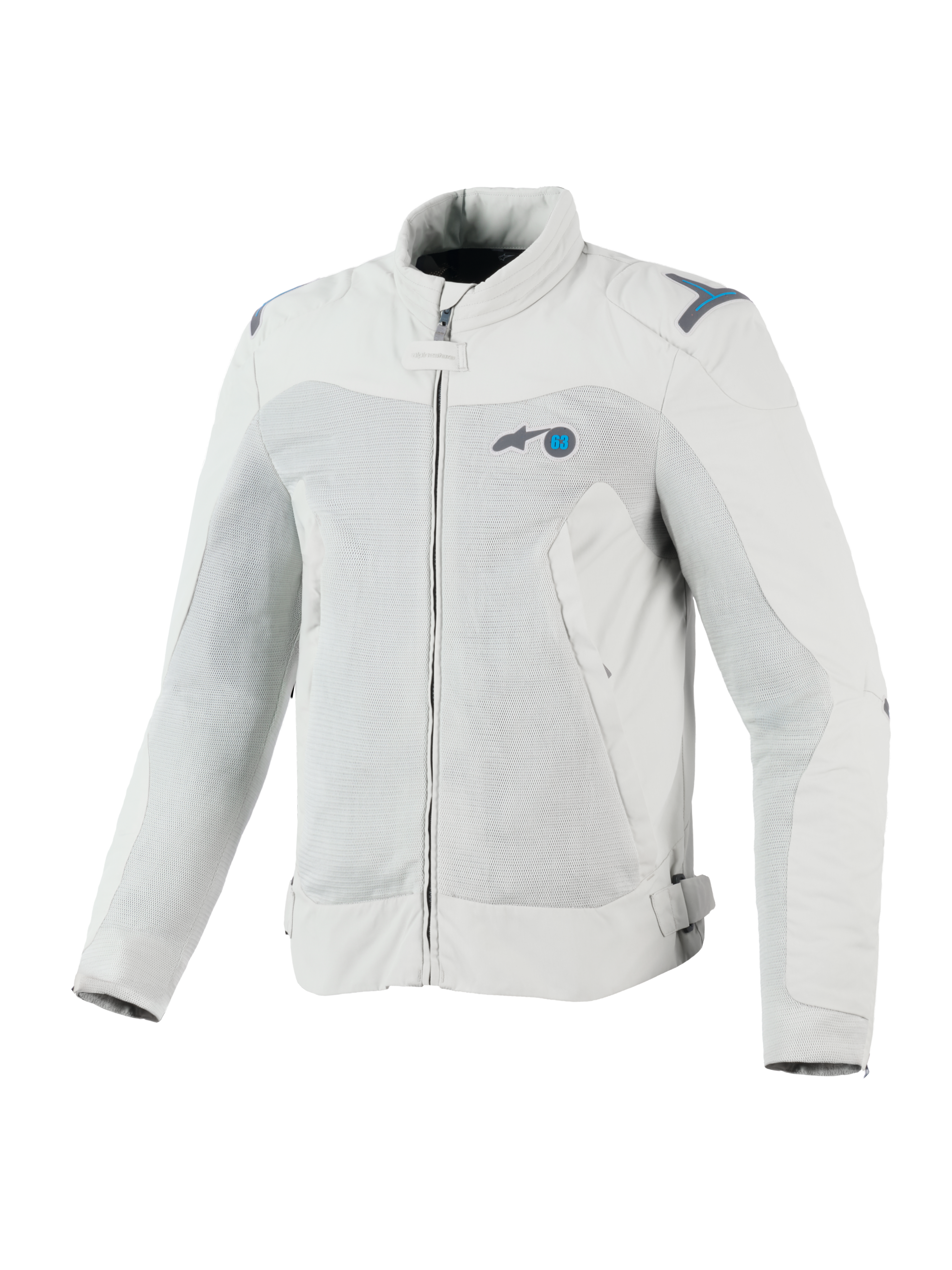 Alpinestars Giacca Circal-1 Air, giacca da moto urbana, grigio e blu, con pannelli in mesh traspiranti e materiali riciclati, certificata CE