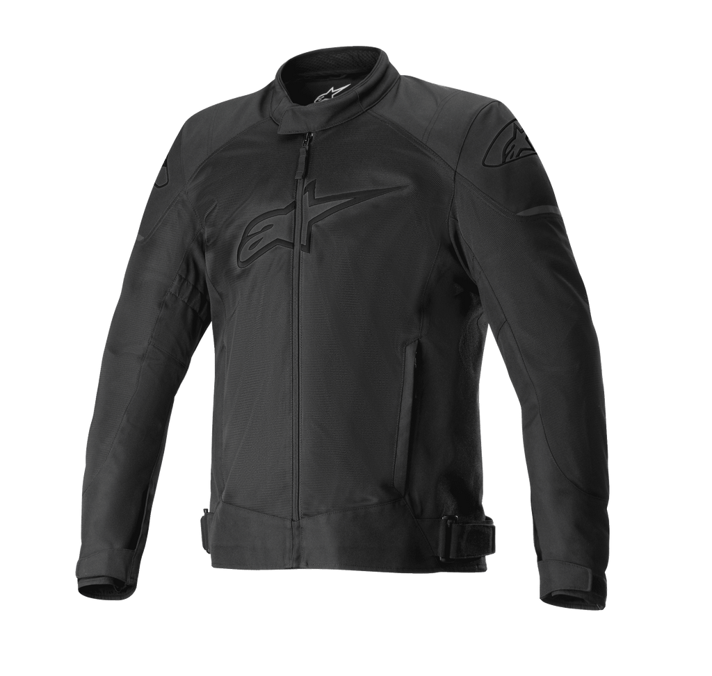 Alpinestars T-SP X Superair Jacket, giacca da moto nera, loghi tono su tono su petto e spalle, ampi pannelli in mesh per la ventilazione, zip frontale, tasche laterali e cinghie regolabili in vita, design sportivo da strada
