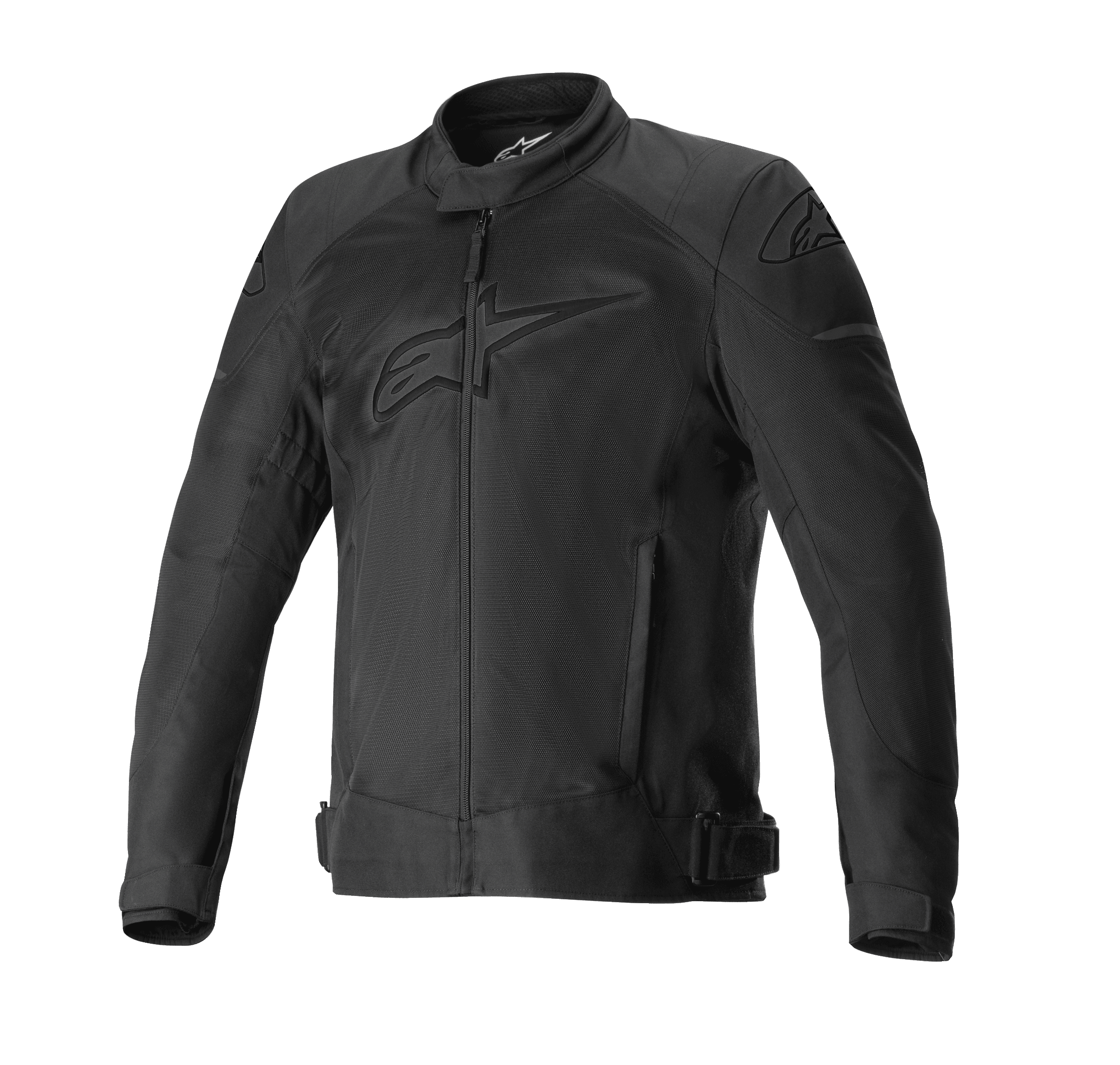 Alpinestars T-SP X Superair Jacket, giacca da moto nera, loghi tono su tono su petto e spalle, ampi pannelli in mesh per la ventilazione, zip frontale, tasche laterali e cinghie regolabili in vita, design sportivo da strada