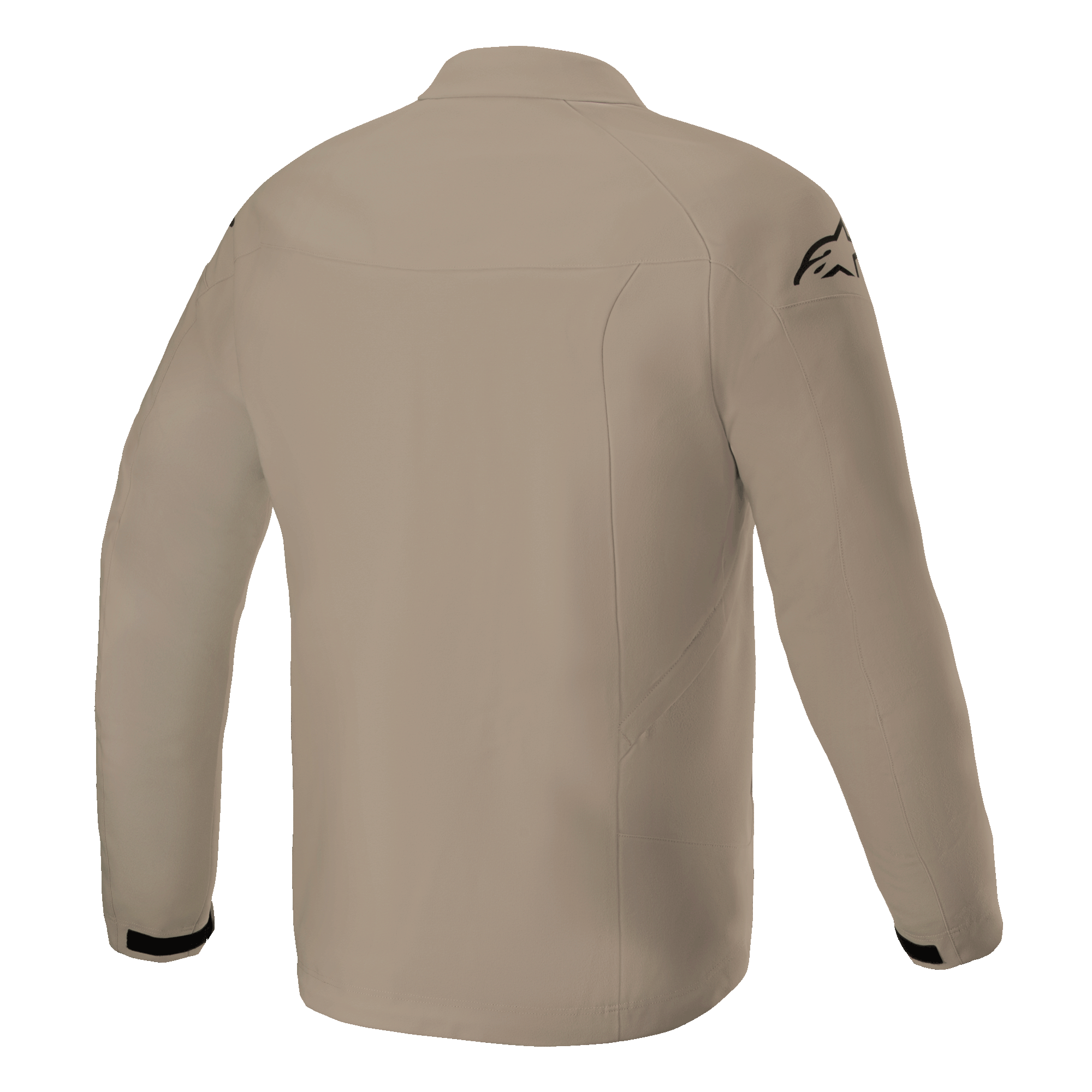 Giacca Alpinestars Aeron, giacca da moto, mandarino, vista posteriore che mostra un design urbano minimalista, costruzione in tessuto traspirante con logo nero sulla spalla e accenti neri sui polsini
