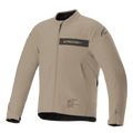 Alpinestars Aeron Jacket, giacca da moto urban, beige e nero, costruzione tessile minimalista con marchio sulla striscia del petto, zip frontale e polsini regolabili