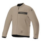 Alpinestars Aeron Jacket, giacca da moto urban, beige e nero, costruzione tessile minimalista con marchio sulla striscia del petto, zip frontale e polsini regolabili