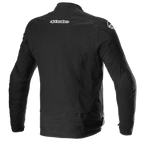 Alpinestars T-GP Force Jacket, giacca da moto in tessuto, nero, vista posteriore con marchio Alpinestars sulla parte superiore della schiena e sulle spalle, design sportivo e sagomato