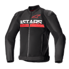 Alpinestars SMX Air Jacket, giacca sportiva da moto, nero e rosso vivace, con scritta 'ASTARS' bianca e una striscia orizzontale rossa sul petto, pannelli in mesh ventilati con cursori esterni sulle spalle DFS Lite, abbigliamento protettivo per la guida estiva