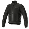 Alpinestars Crosshill Air Waterproof Jacket, giacca da moto touring, nera, con ampi pannelli di ventilazione in mesh, cinghie regolabili su braccia e vita, inserti riflettenti, colletto alto e robusta struttura in tessuto con dettagli d'ispirazione militare