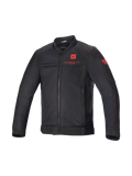 Alpinestars Giacca Honda Luc V2 Air, giacca da moto urban da uomo, nero e rosso, tessuto mesh ventilato, stile bomber con logo Honda, certificata CE