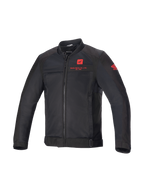Alpinestars Giacca Honda Luc V2 Air, giacca da moto urban da uomo, nero e rosso, tessuto mesh ventilato, stile bomber con logo Honda, certificata CE