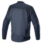 Giacca Alpinestars Luc V2 Air, Navy Black, vista posteriore, con inserti in rete per il flusso d'aria, dettaglio riflettente e logo Alpinestars sulla parte superiore della schiena, giacca da moto in tessuto stile bomber