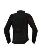 Alpinestars Stella Aeroshell Airflow Jacket, giacca da moto da donna, nero antracite, vista posteriore con ampi pannelli di ventilazione in mesh, telaio in softshell traforato al laser e logo ASTARS sulla parte inferiore della schiena