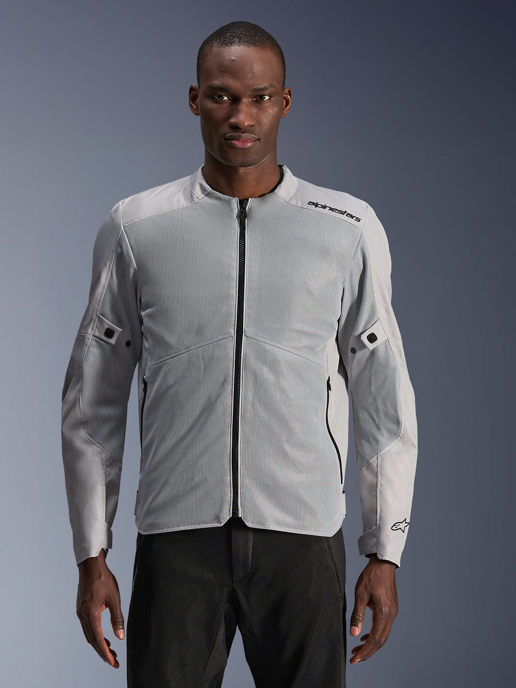 Alpinestars Giacca C-1 Air, giacca da moto urbana da uomo, argento e grigio, con ampi pannelli in mesh tecnico per il massimo flusso d'aria, certificata CE Classe A con protezioni Nucleon Flex Plus, Tech-Air Ready, design leggero e ventilato per la guida in città