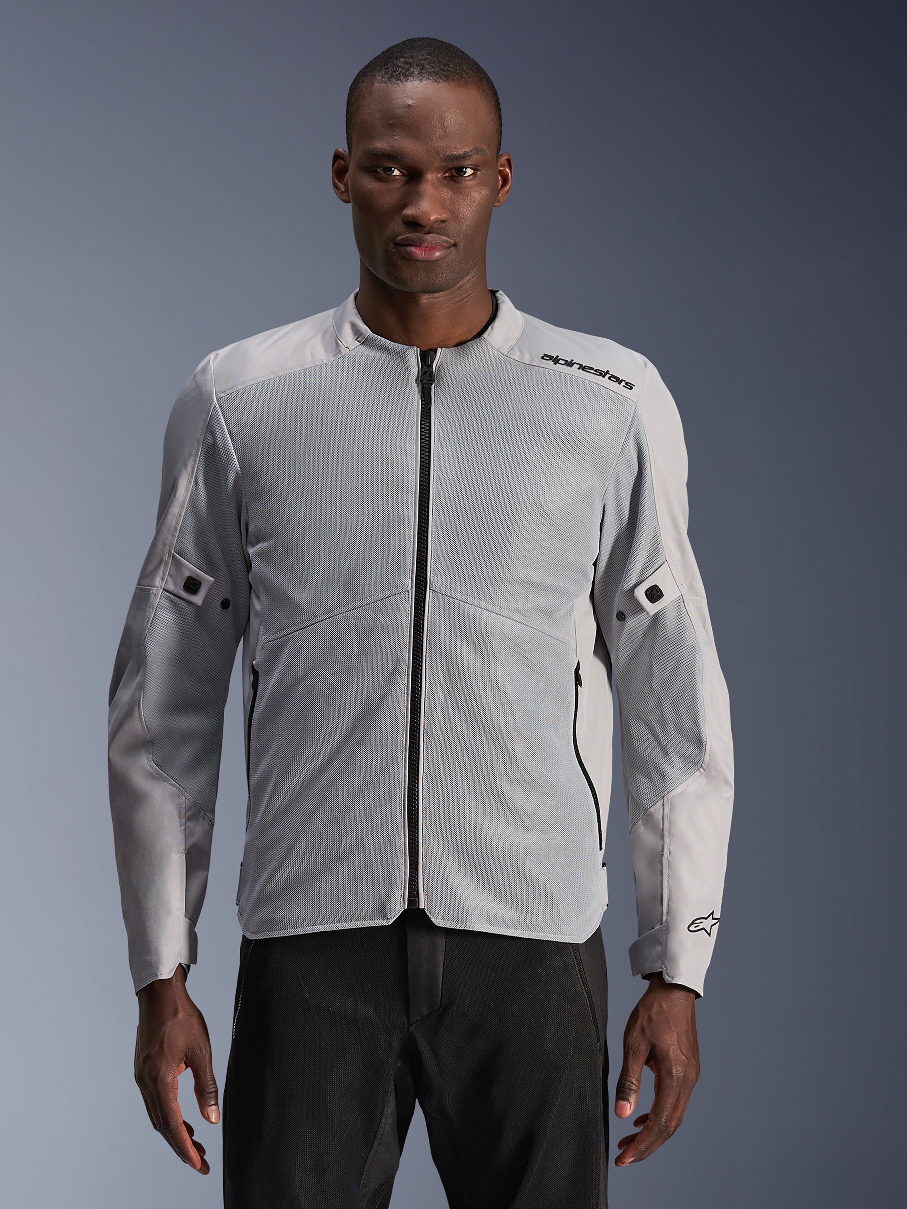 Alpinestars Giacca C-1 Air, giacca da moto urbana da uomo, argento e grigio, con ampi pannelli in mesh tecnico per il massimo flusso d'aria, certificata CE Classe A con protezioni Nucleon Flex Plus, Tech-Air Ready, design leggero e ventilato per la guida in città