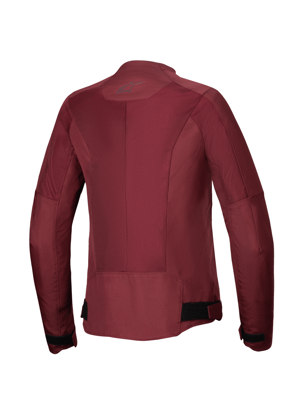 Alpinestars Stella C-1 Air Jacket, giacca da moto da donna, Burgundy, vista posteriore con ampi pannelli in rete tecnica per la ventilazione, logo riflettente sul collo e regolatori in vita, abbigliamento da moto urbano