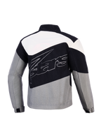 Alpinestars Giacca Stella Moshell, giacca da moto urban da donna, nera e grigia, tessuto tecnico antivento, vista posteriore con design asimmetrico