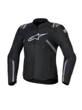 Alpinestars giacca Honda Woman Stella T-SPS Air V2, giacca da moto in tessuto da donna, nera con loghi bianchi Alpinestars e Honda, accenti a strisce grigie, pannelli in mesh traforato per la ventilazione, vestibilità sportiva